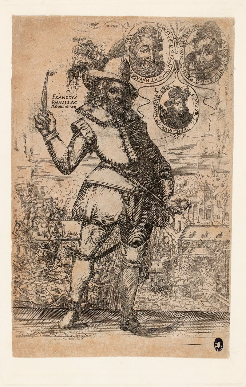 François Ravaillac 1578-1610, morderen af kong Henrik IV af Frankrig. af Christoffel van Sichem