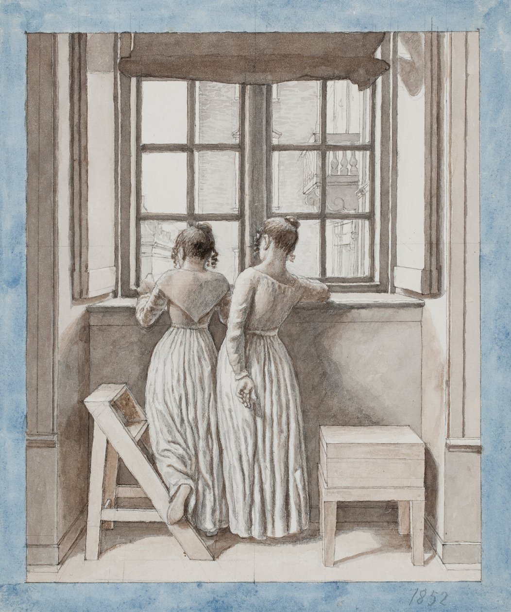 Ved et vindue i kunstnerstudiet af Christoffer Wilhelm Eckersberg