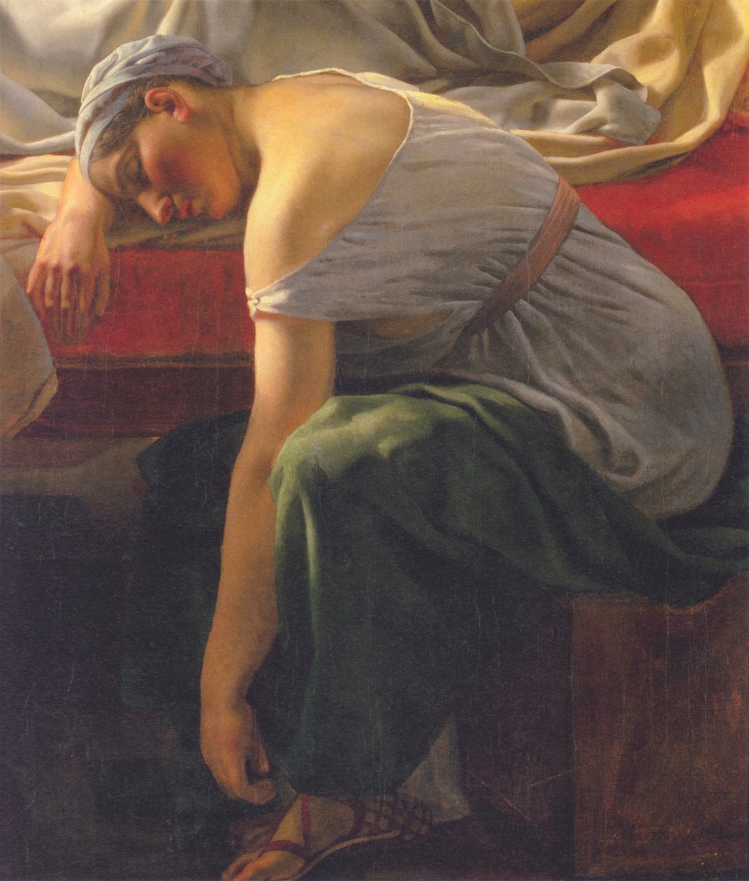 En sovende kvinde i antik dragt. Alkyones amme af Christoffer Wilhelm Eckersberg
