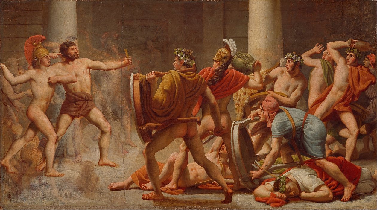 Ulysses hævner sig over Penelopes bejlere af Christoffer Wilhelm Eckersberg