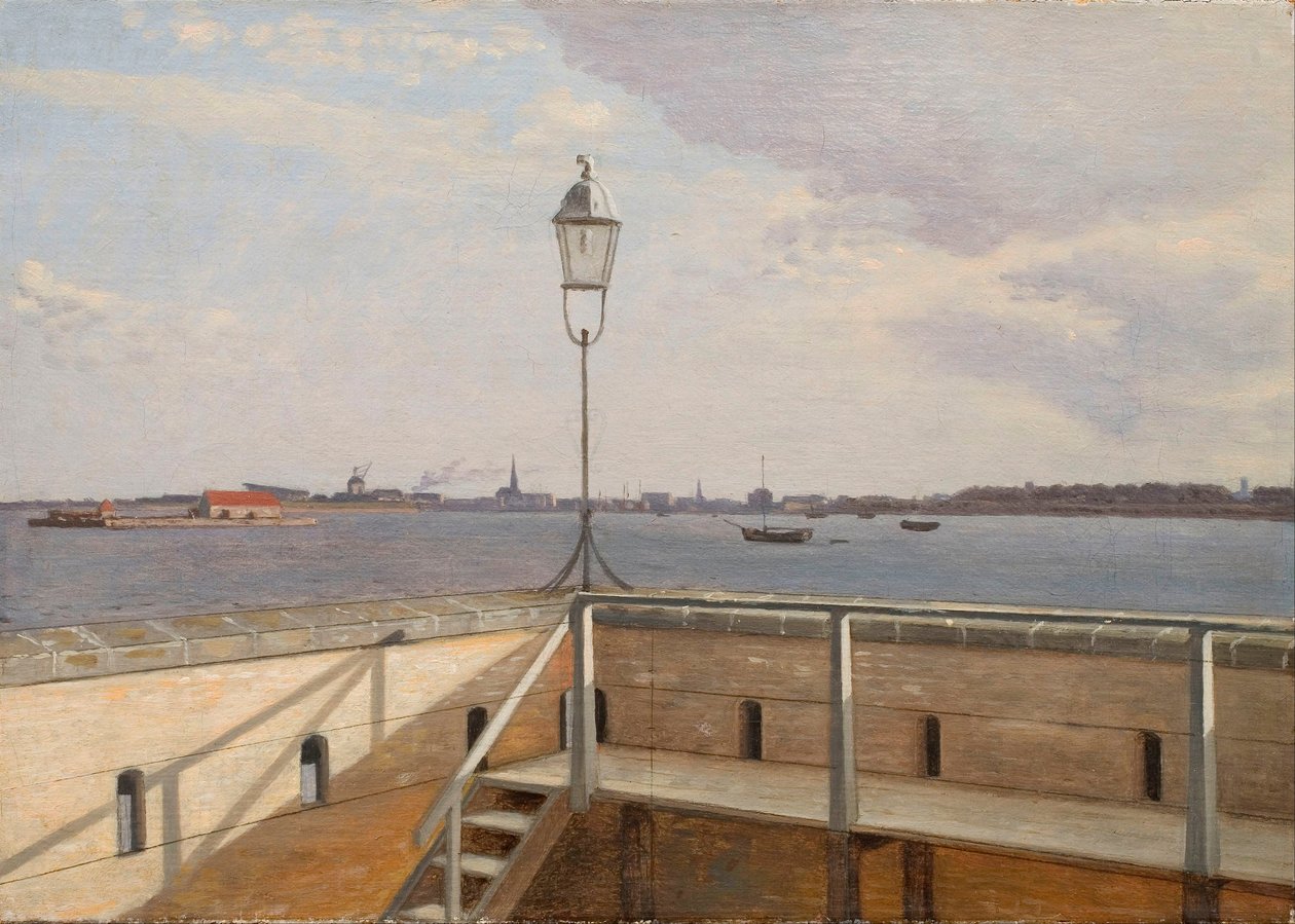 Udsigt fra Trekroner -batteriet med København i det fjerne af Christoffer Wilhelm Eckersberg