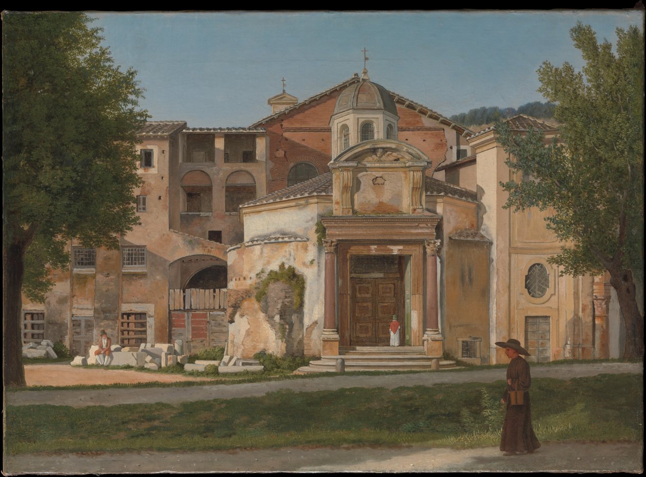 En del af Via Sacra, Rom (de hellige Cosmas og Damians kirke) af Christoffer Wilhelm Eckersberg