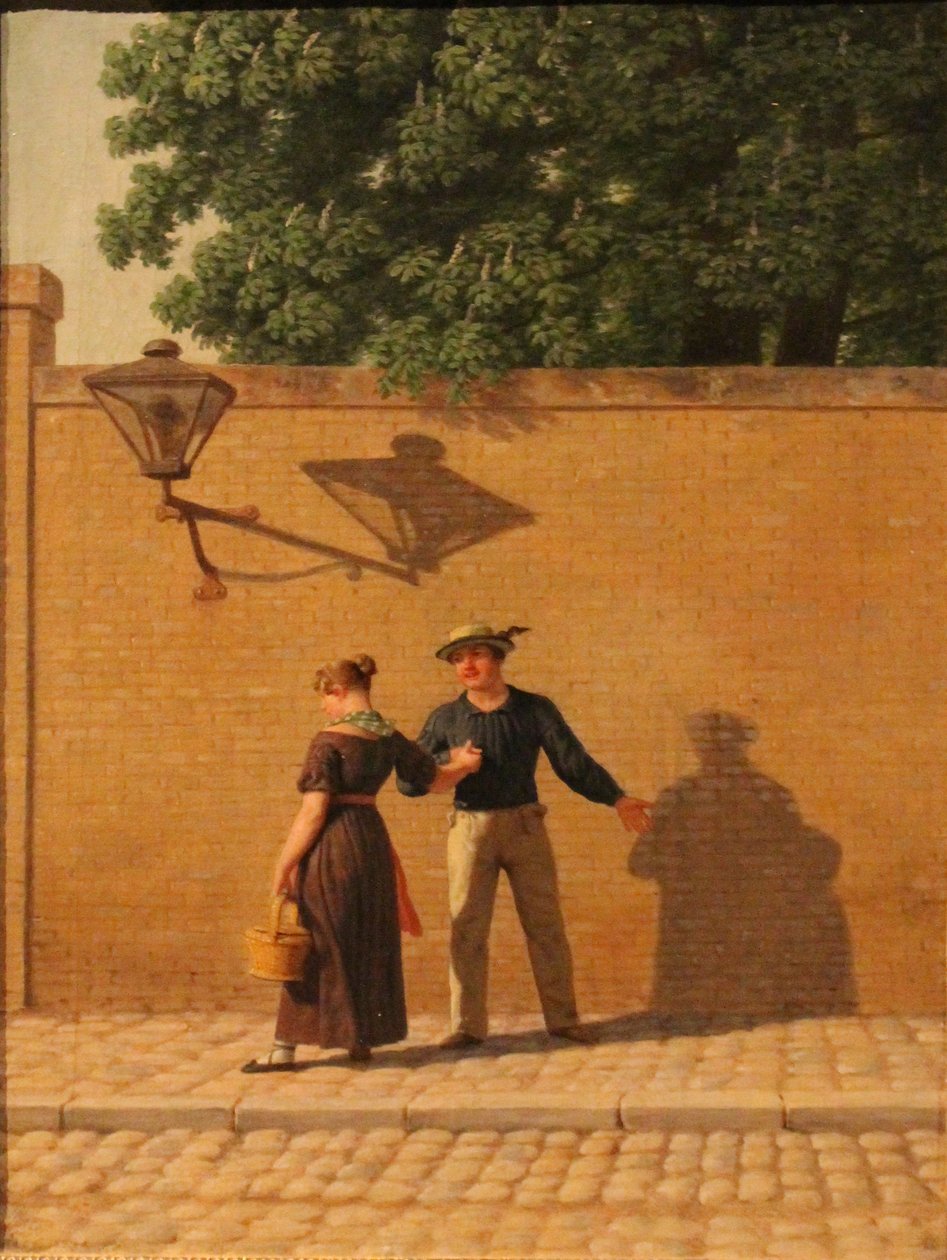 Dansk:  En matros, som tager afsked med sin pige A sailor taking leave of his girl af Christoffer Wilhelm Eckersberg