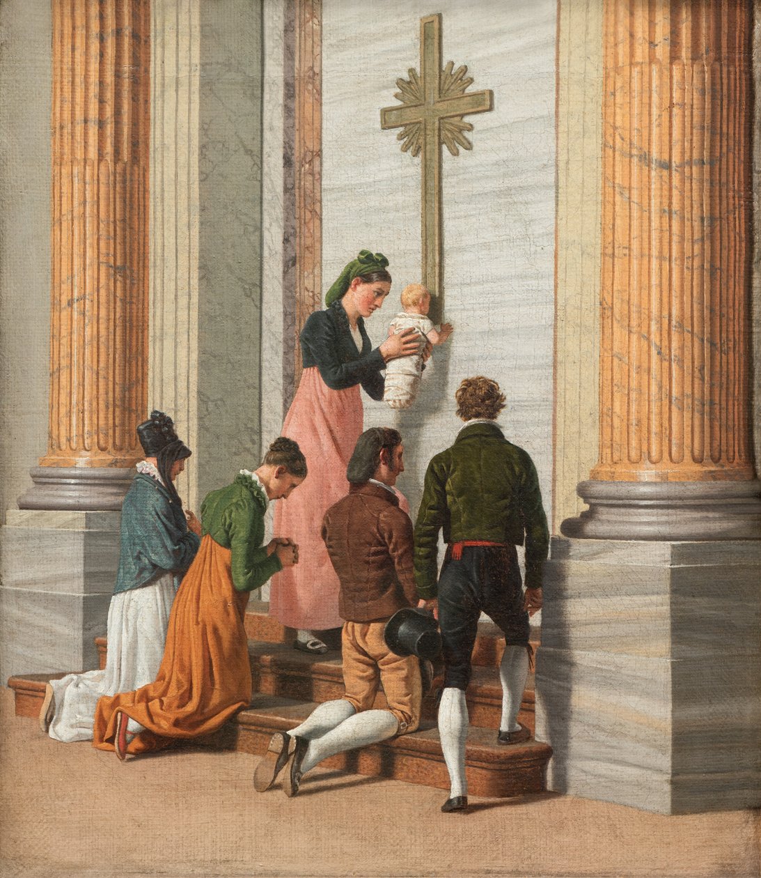 Hengivenhed ved den hellige dør i Peterskirken, ca. 1814 (olie på lærred) af Christoffer Wilhelm Eckersberg