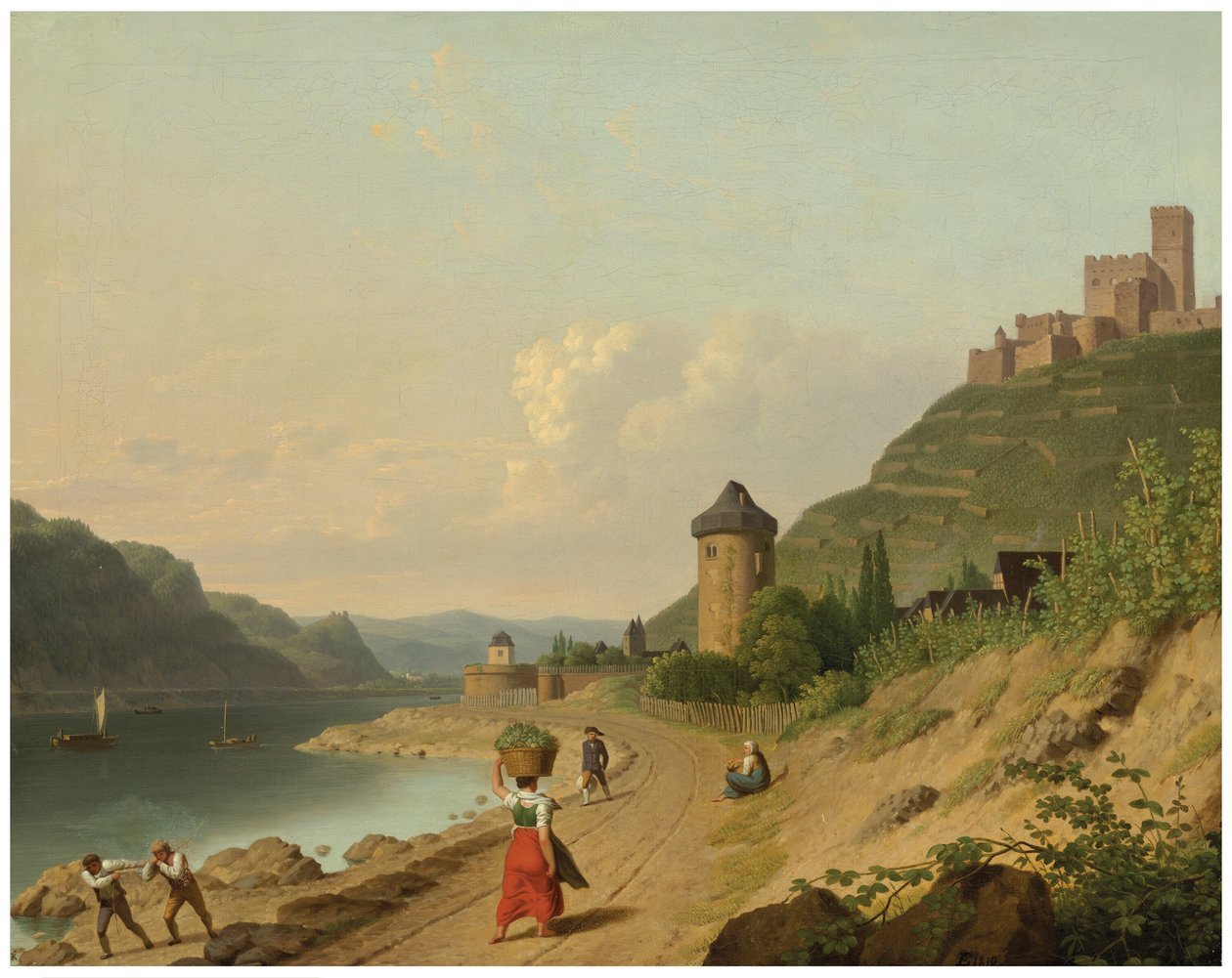 Figurer på et spor ved Rhinen af Christoffer Wilhelm Eckersberg