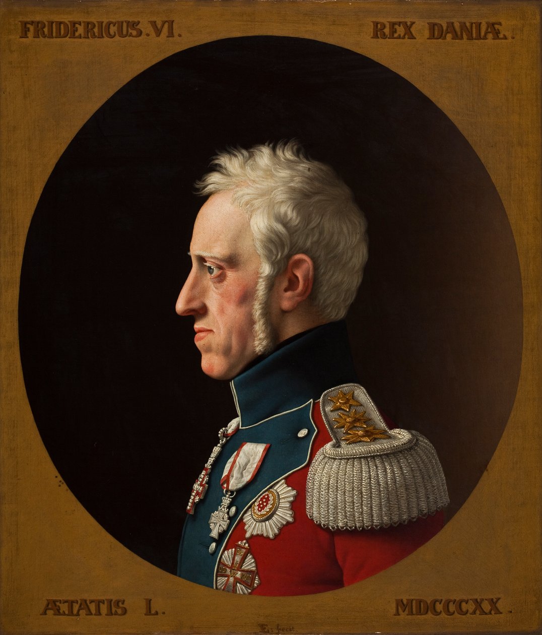 Portræt af Frederik VI af Danmark 1768-1839, 1839. af Christoffer Wilhelm Eckersberg