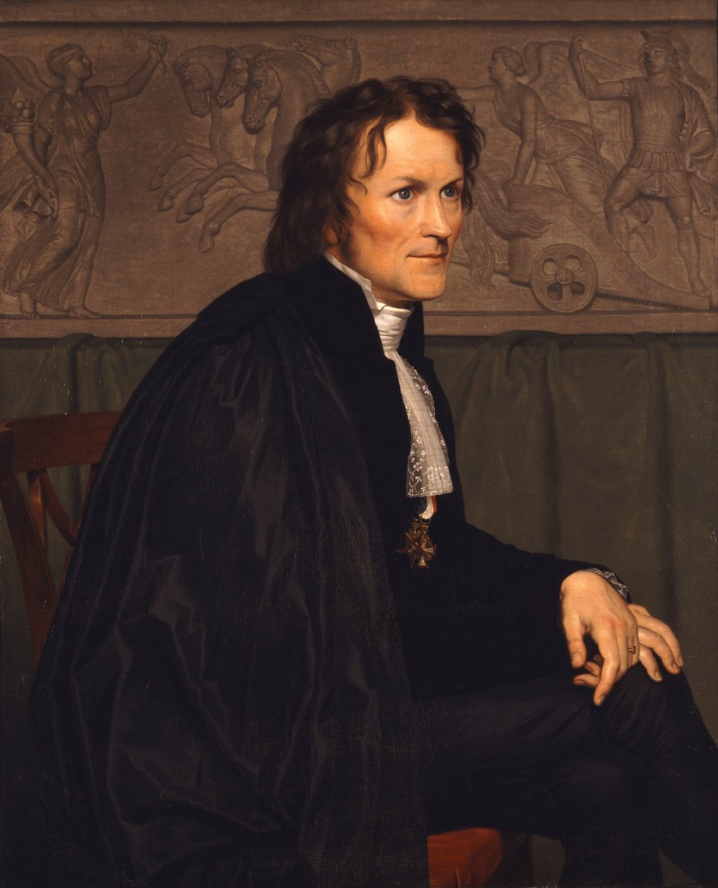 Portrait of the sculptor Bertel Thorvaldsen 1770-1844, 1838 af Christoffer Wilhelm Eckersberg