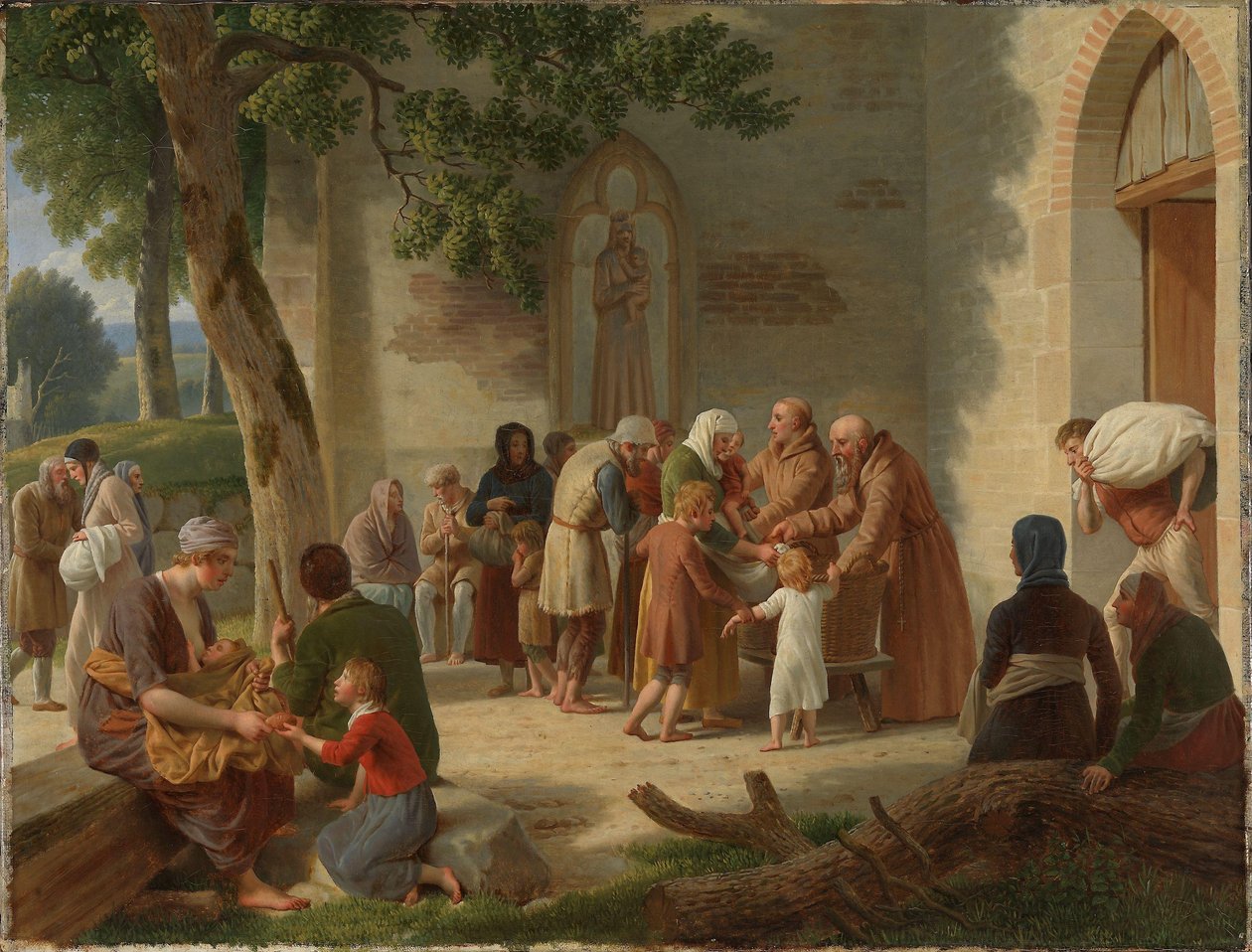 Vicelin deler brød ud til de fattige af Christoffer Wilhelm Eckersberg
