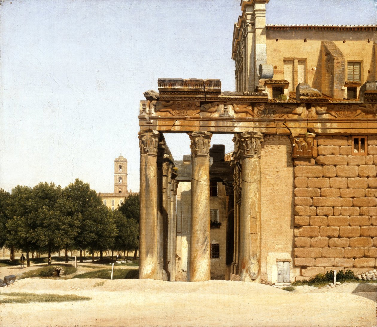 Udsigt over Via Sacra, Rom, 1814 af Christoffer Wilhelm Eckersberg