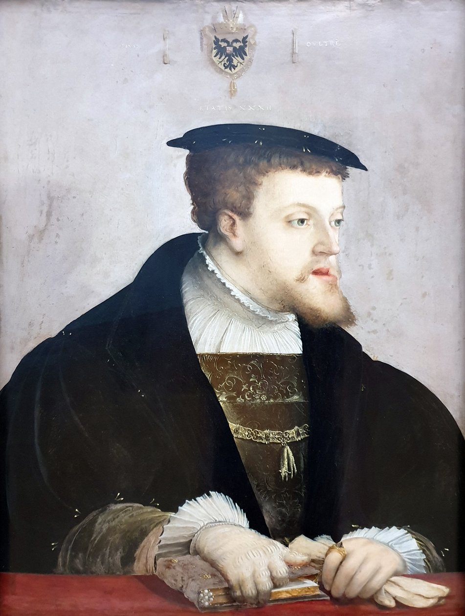 Tysk: Kaiser Karl V. (1500-1558) Kejser Karl V. af Christoph Amberger