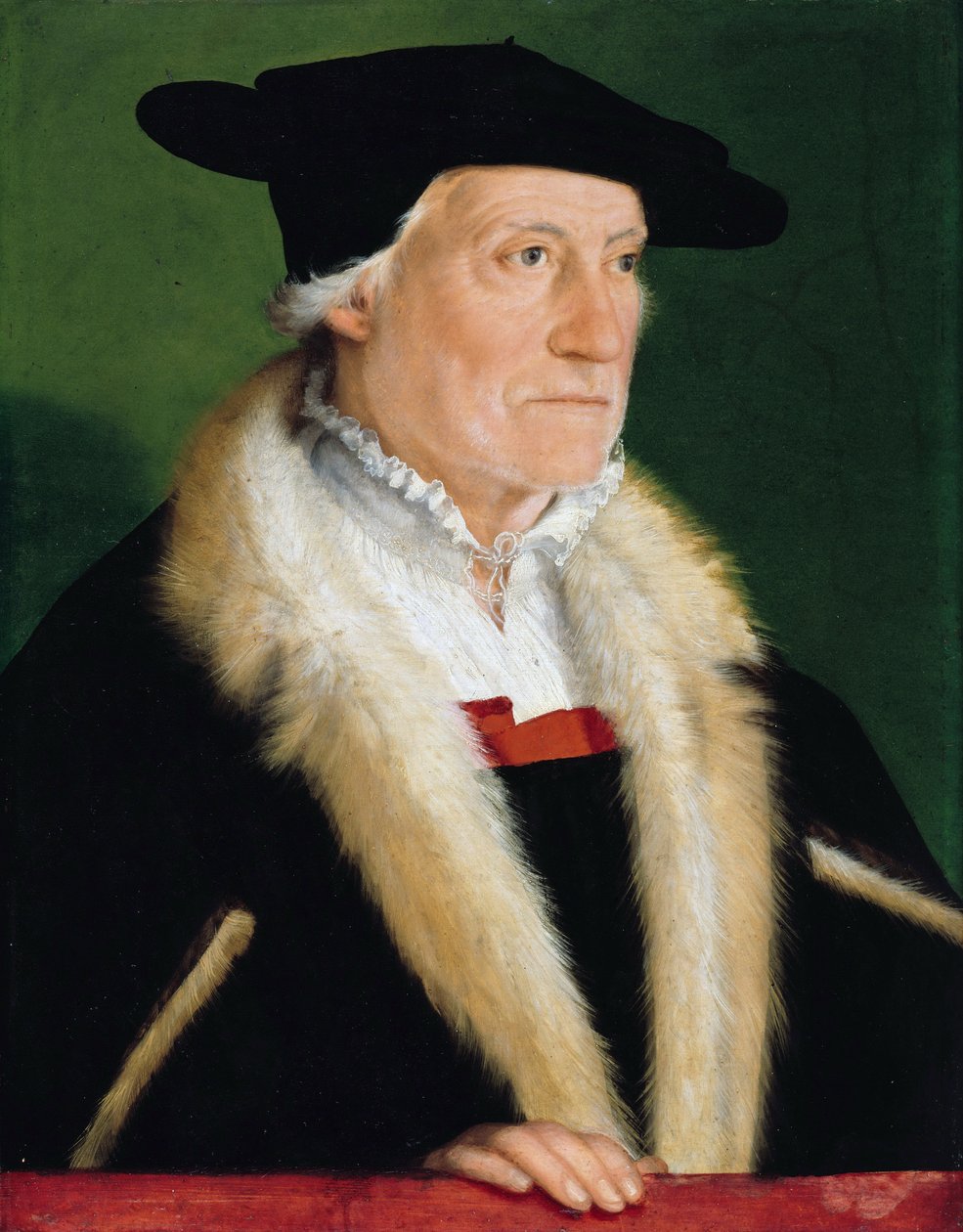 Portræt af kosmografen Sebastian Münster 1489-1552, ca. 1550 af Christoph Amberger