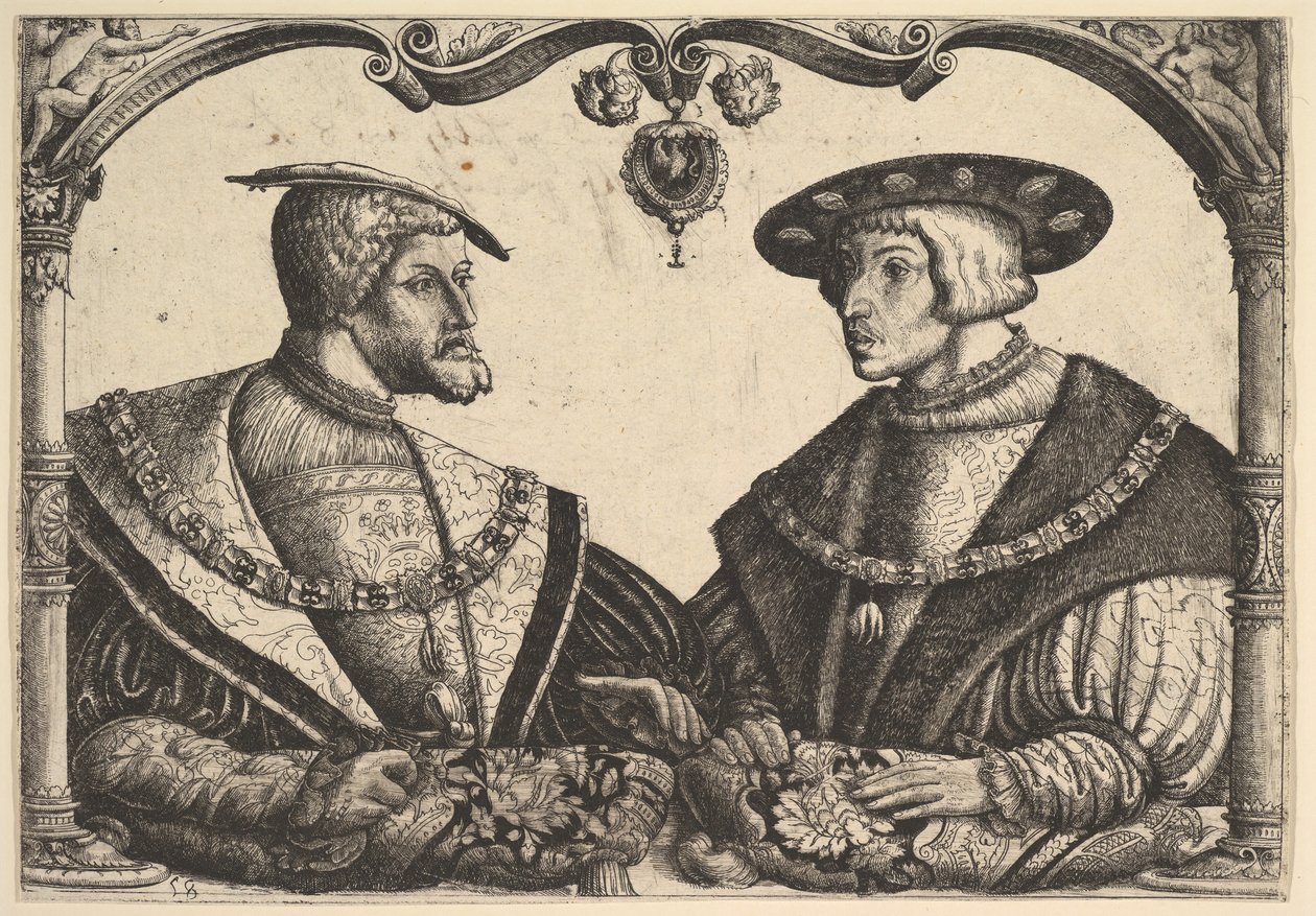 Kejser Karl V og Ferdinand I, ca. 1531. af Christoph Bockstorffer
