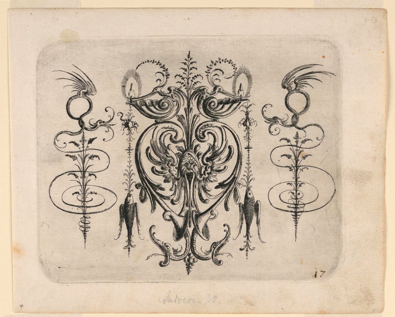 Tavle 17, fra New Grotteßken Buch (New Grotesque Book) af Christoph Jamnitzer