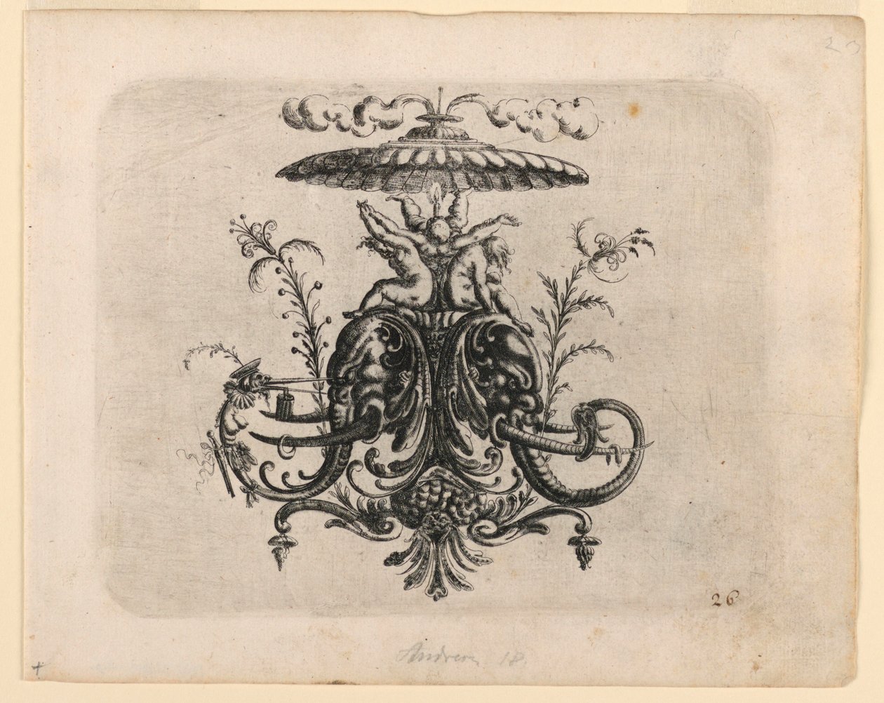 Tavle 26, fra New Grotteßken Buch (New Grotesque Book) af Christoph Jamnitzer