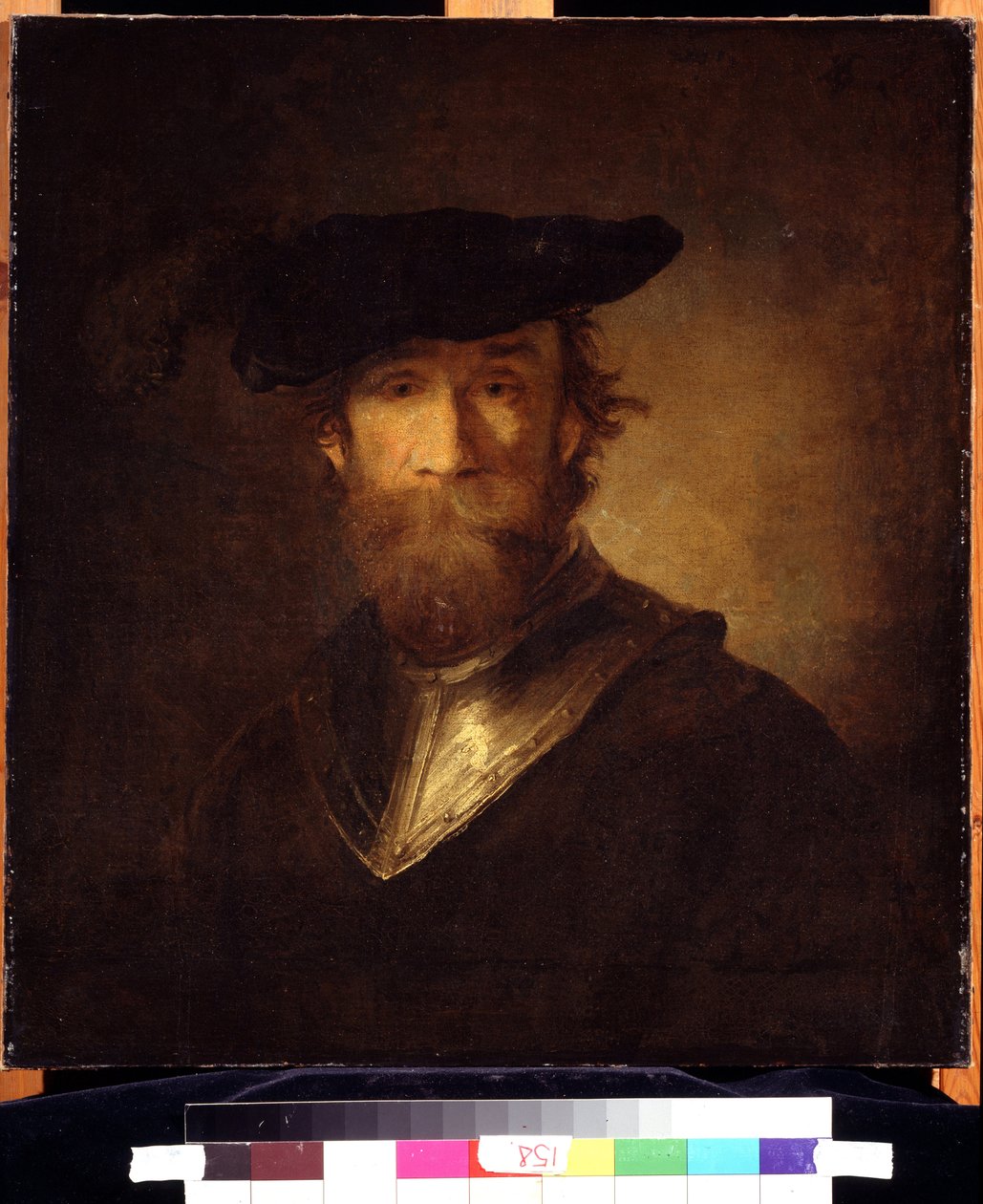 Gammel soldat i en sort baret. En gammel soldat i en sort baret. Maleri af Christopher Paudiss (1630-1666). 1600-tallets tysk kunst. Pushkin Museum of Fine Arts, Moskva. af Christoph Paudiss