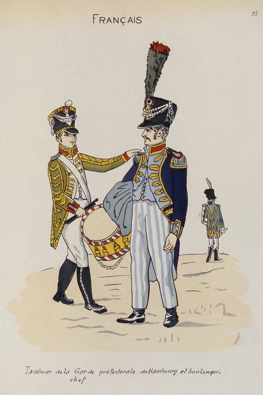 En trommeslager og bagermester fra præfekturgarden i Hamborg, ca. 1806 af Christoph Suhr