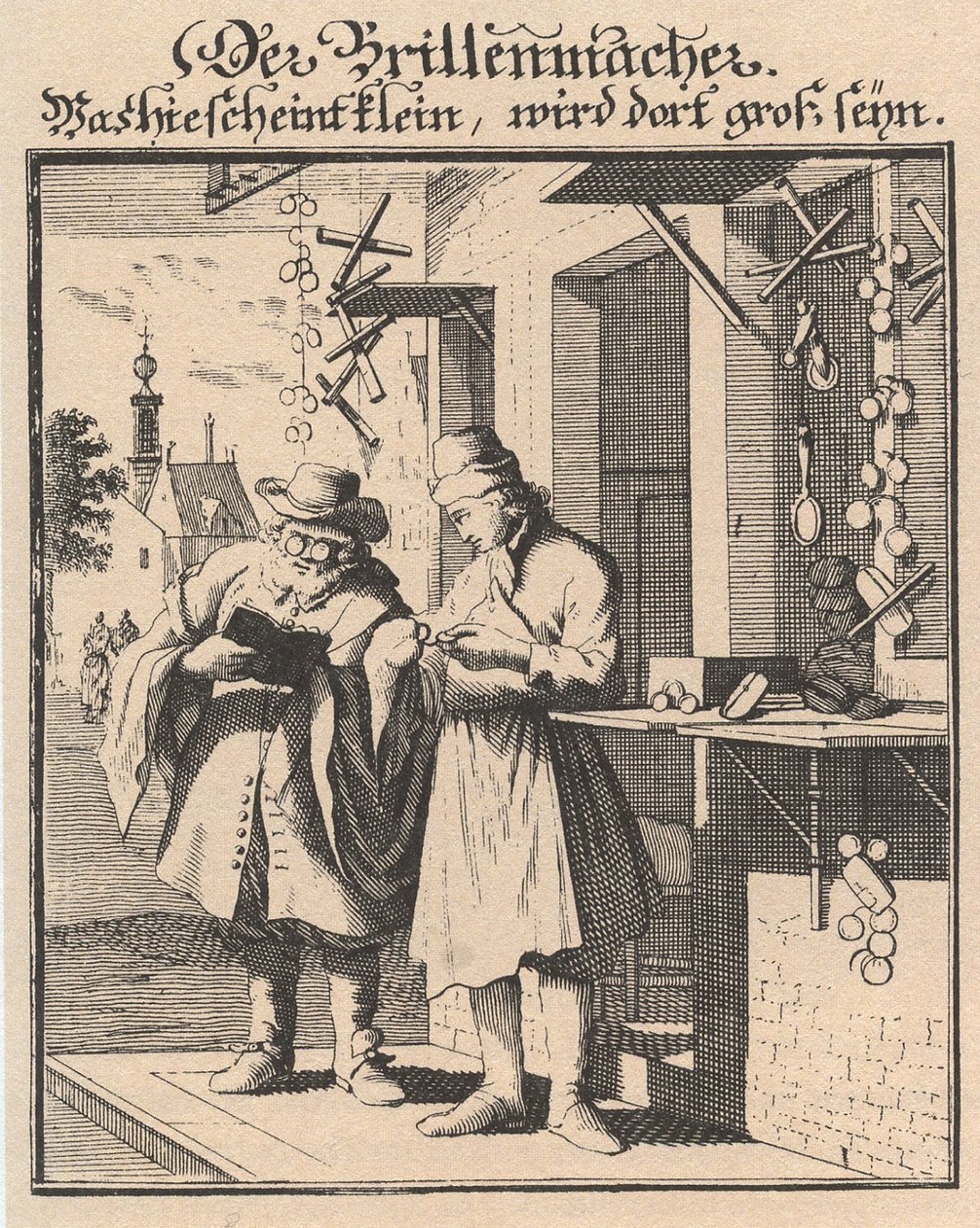 Brillemager fra figur af de vigtigste velgørende godser, 1698 af Christoph Weigel the Elder