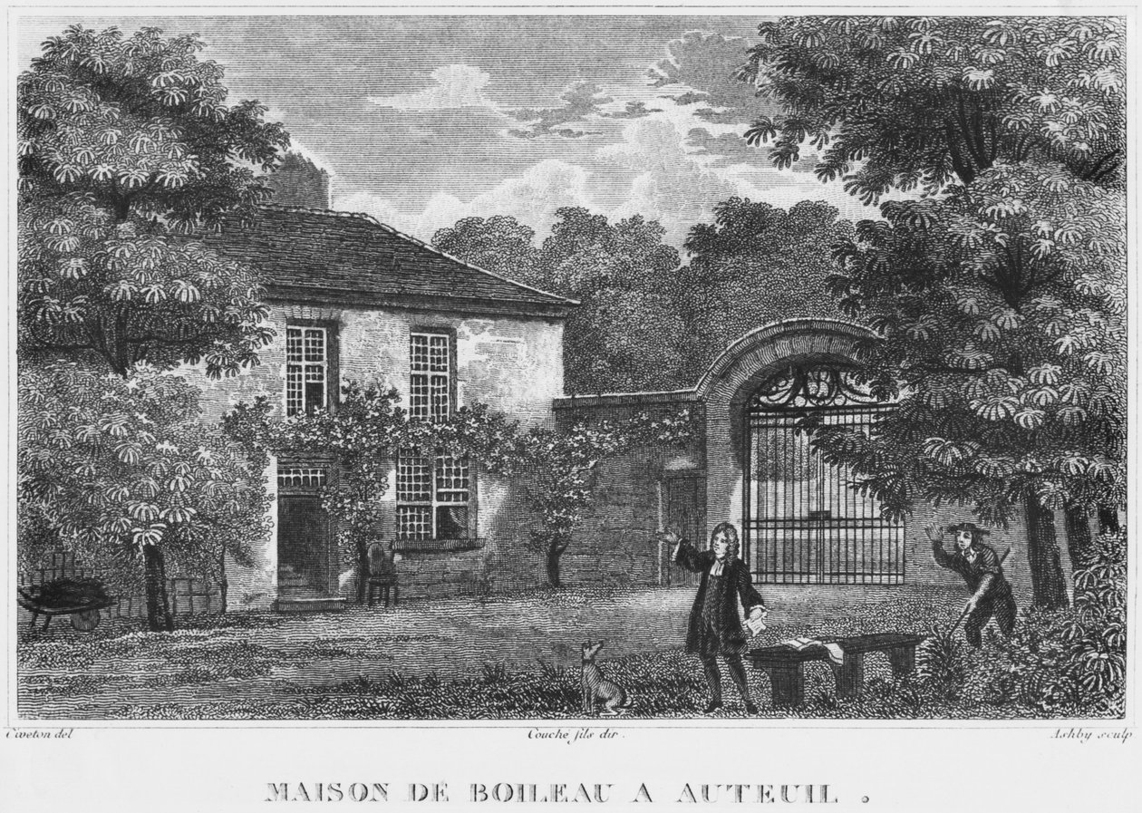 House of Nicolas Boileau, kendt som Boileau-Despreaux, i Auteuil, Paris, indgraveret af Ashby (1800-tallet) af Christophe Civeton