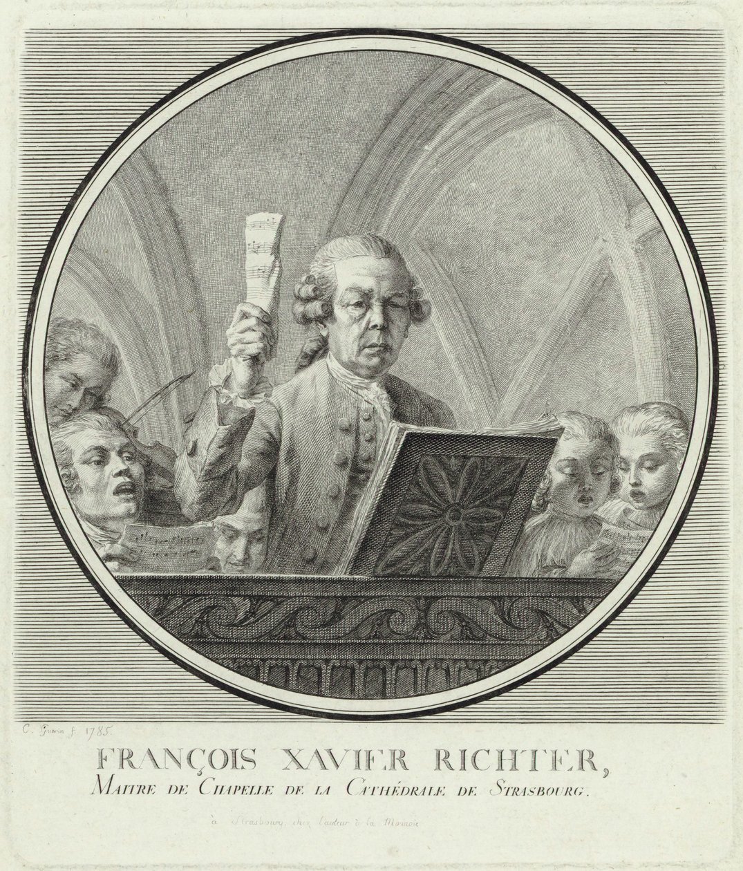 Portræt af komponisten Franz Xaver Richter 1709-1789, 1785. af Christophe Guerin
