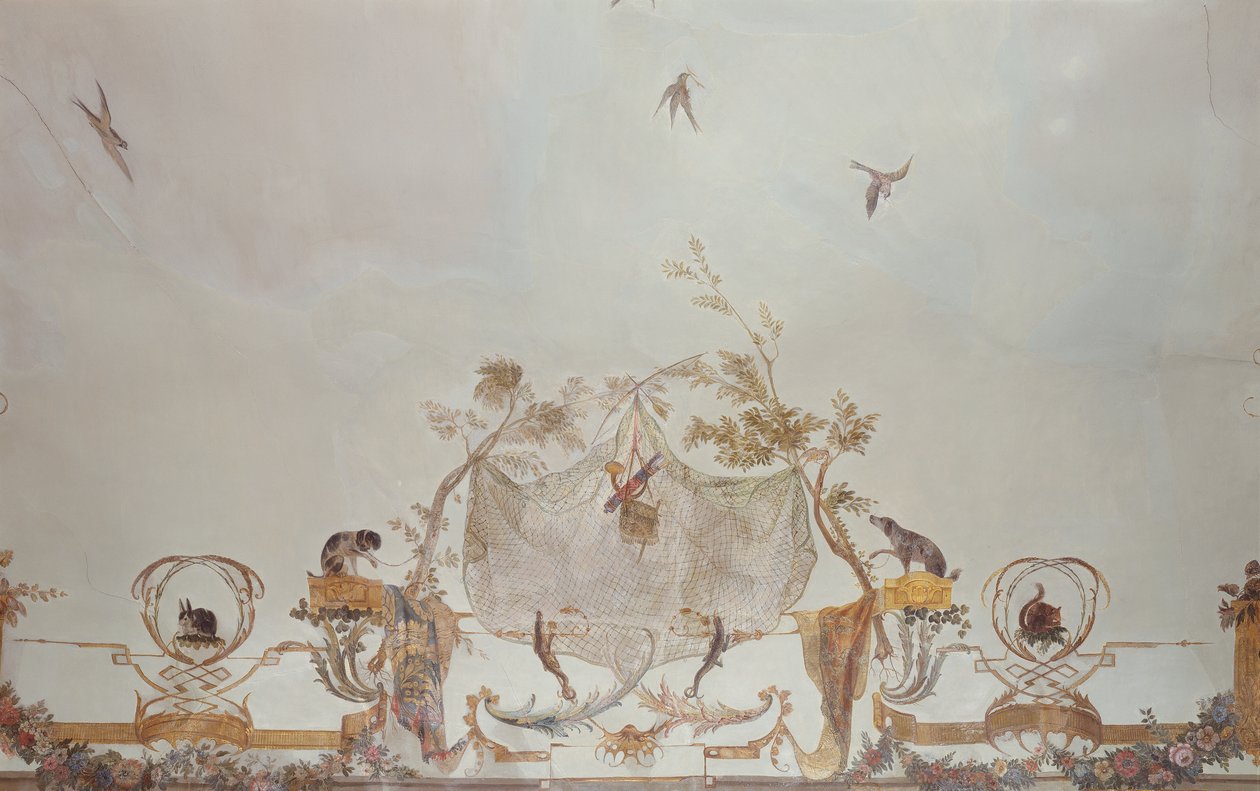 The Grande Singerie, detalje, ca. 1735 (vægmaleri) af Christophe Huet