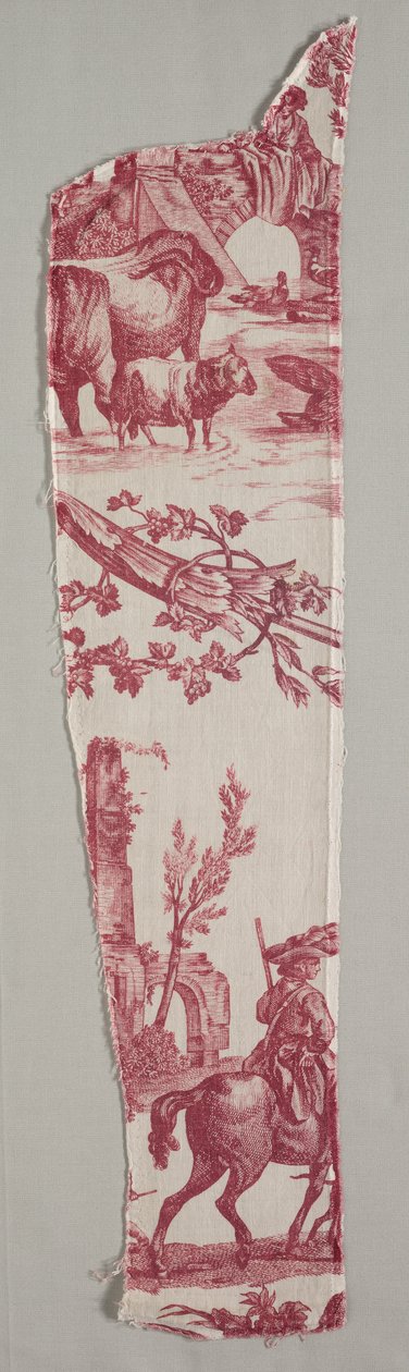 Fragmenter af kobbertrykt bomuld, ca. 1789. af Christophe Philippe Oberkampf