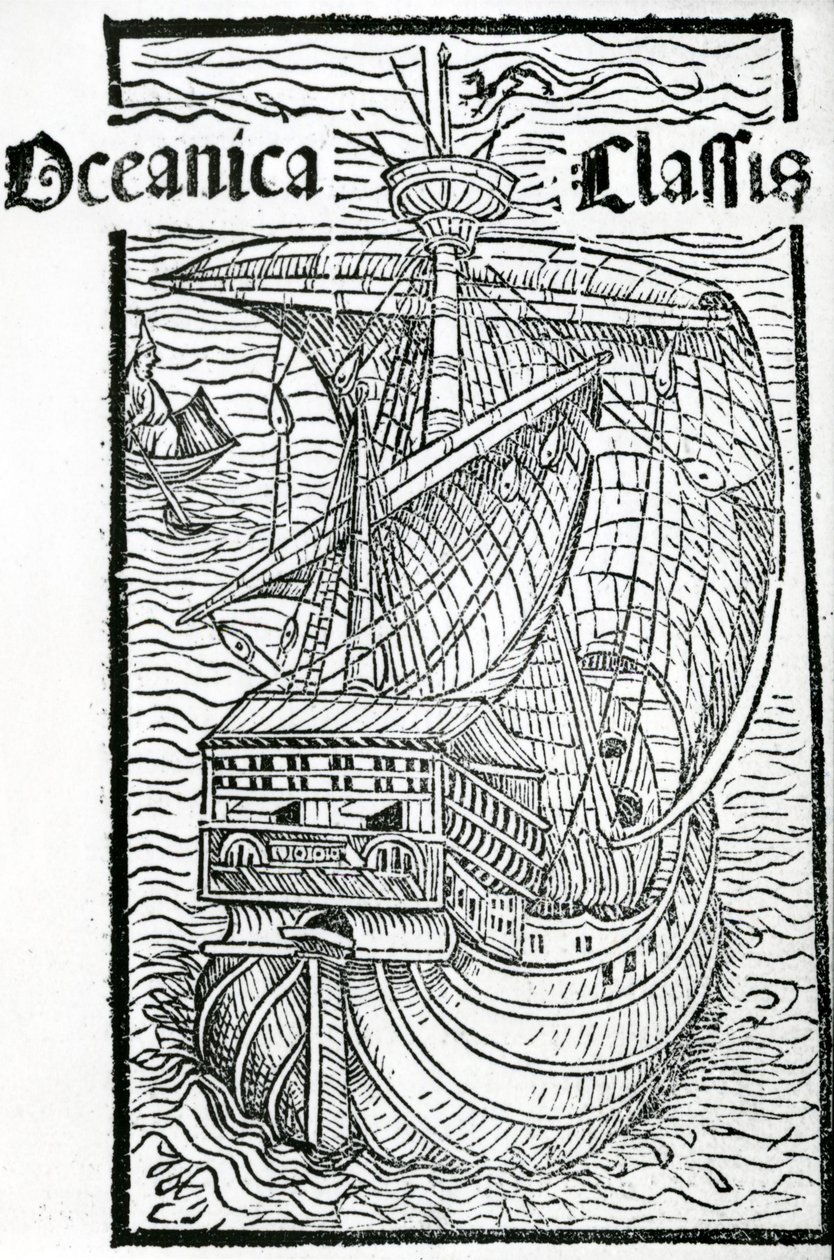 Tegning af Santa Maria, 1493 af Christopher Columbus