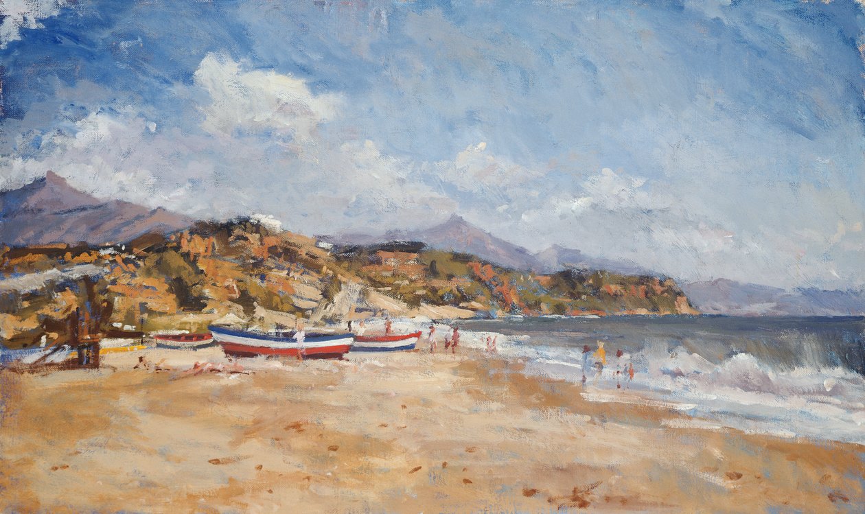 Strand og bjerge, Nerja, 2001 af Christopher Glanville