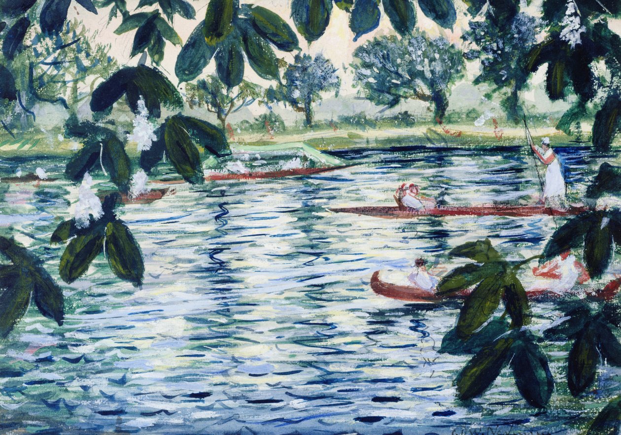 På Themsen, 1933 af Christopher Richard Wynne Nevinson