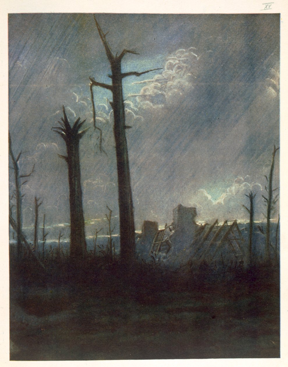 Genoptaget land, fra British Artists at the Front, fortsættelse af The Western Front, 1918 af Christopher Richard Wynne Nevinson