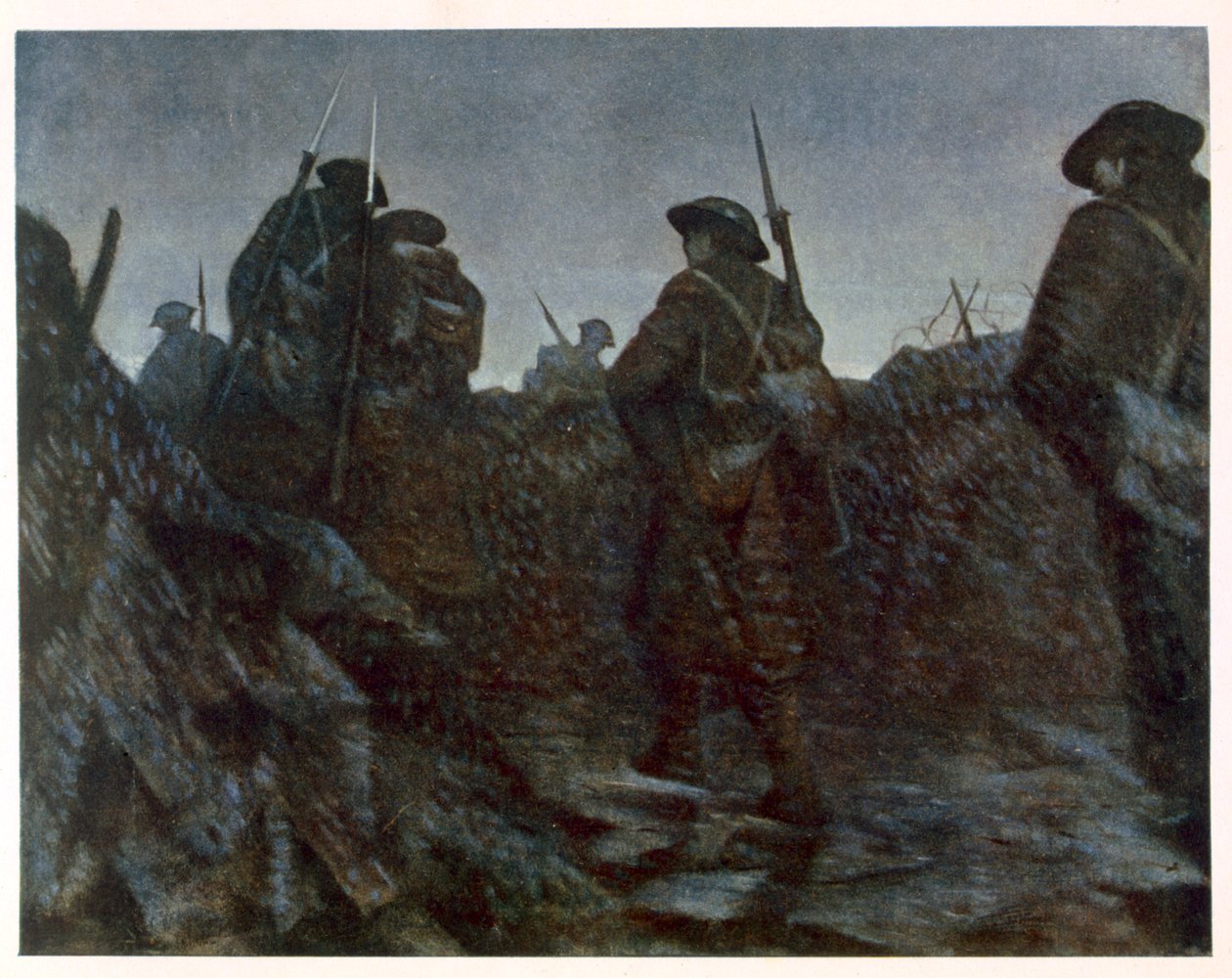 Relieffer ved daggry, fra British Artists at the Front, fortsættelse af The Western Front, 1918 af Christopher Richard Wynne Nevinson