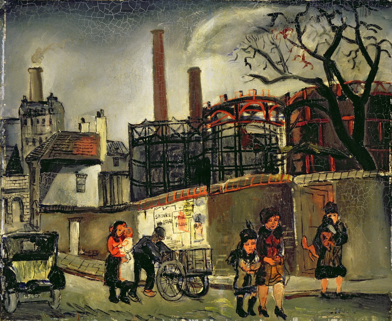 Gadescene i Paris, 1926 (tavle) af Christopher Wood