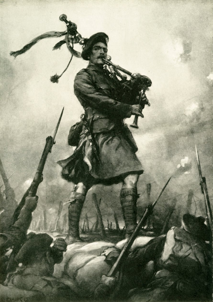 Hvordan Piper Laidlaw vandt Victoria Cross den 25. september 1915, c1920. af Christopher Clark