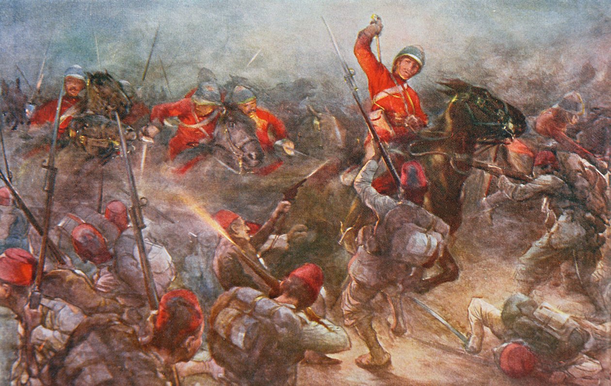 The Charge of the Drury Lowes Cavalry at Kassassin, 28. august 1882, illustration fra 