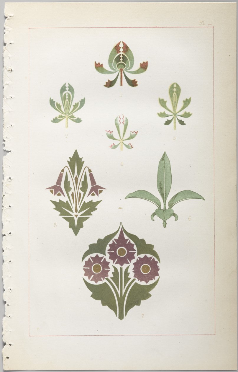 The art of decorative design : med et appendiks, der angiver de timer på dagen, hvor blomsterne åbner sig, udgivet af Day & Son, London, 1862 af Christopher Dresser