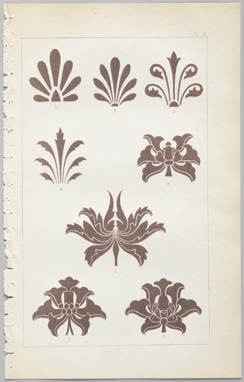 Kunsten at dekorativt design: med et appendiks, der angiver de timer på dagen, hvor blomsterne åbner, udgivet af Day & Son, London, 1862 af Christopher Dresser