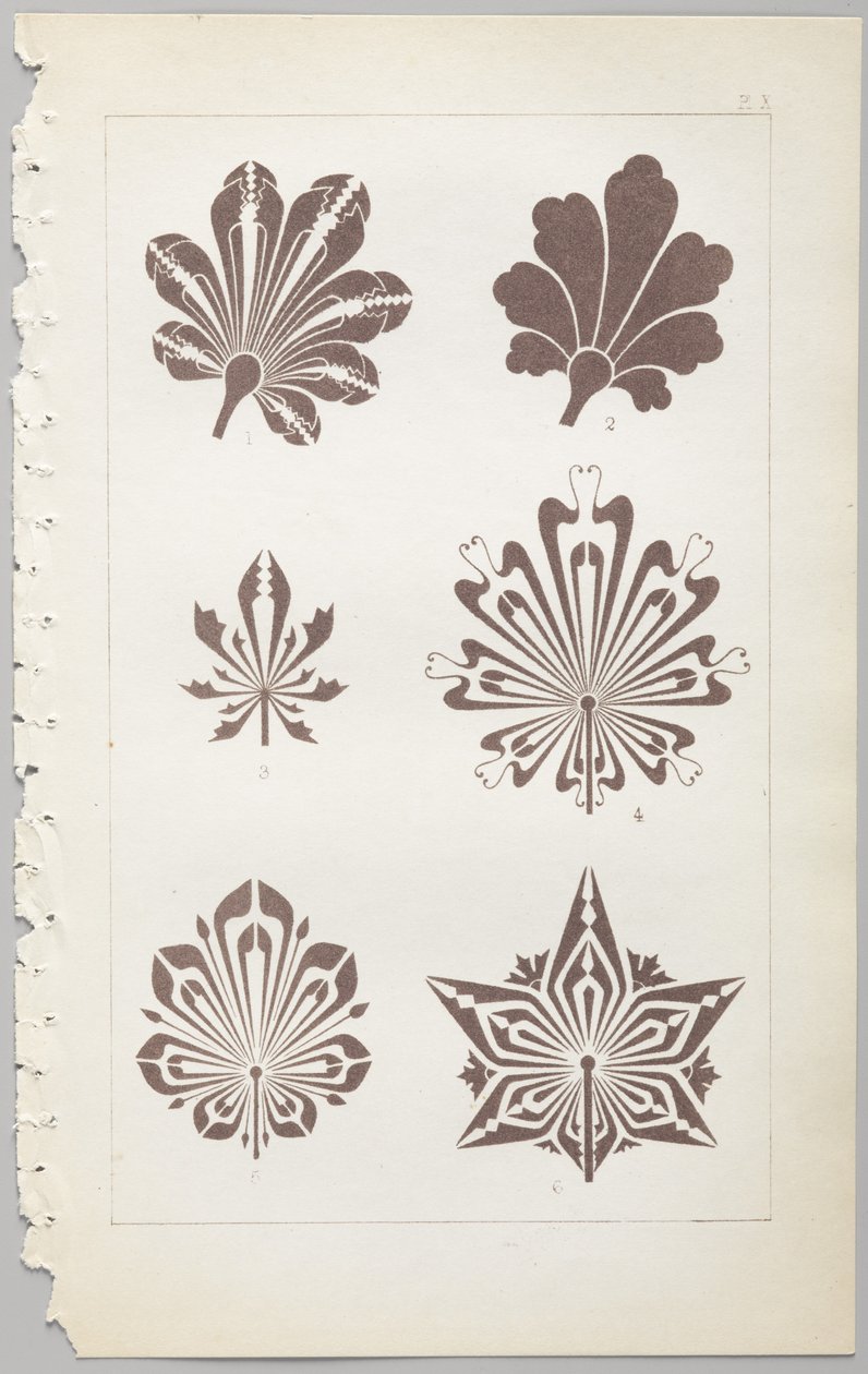 Kunsten at dekorativt design: med et appendiks, der angiver de timer på dagen, hvor blomsterne åbner, udgivet af Day & Son, London, 1862 af Christopher Dresser