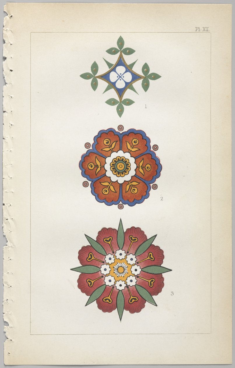 Kunsten at dekorativt design: med et appendiks, der angiver de timer på dagen, hvor blomsterne åbner, udgivet af Day & Son, London, 1862 af Christopher Dresser