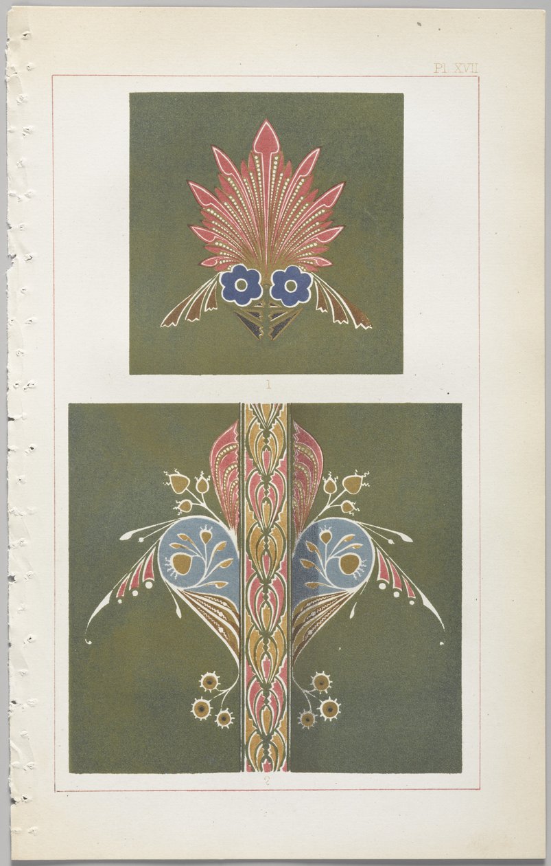 Kunsten at dekorativt design: med et appendiks, der angiver de timer på dagen, hvor blomsterne åbner, udgivet af Day & Son, London, 1862 af Christopher Dresser