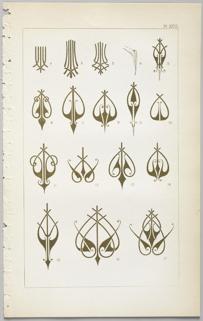 Kunsten at dekorativt design: med et appendiks, der angiver de timer på dagen, hvor blomsterne åbner, udgivet af Day & Son, London, 1862 af Christopher Dresser