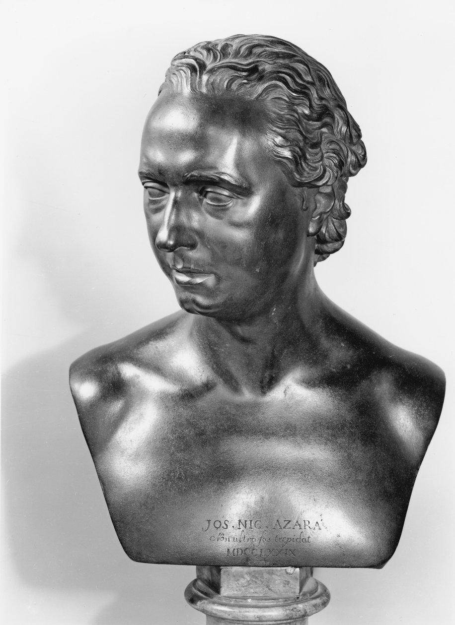 Buste af Jose Nicolas de Azara (1731-1805) 1773 (bronze) (foto i sort) af Christopher Hewetson