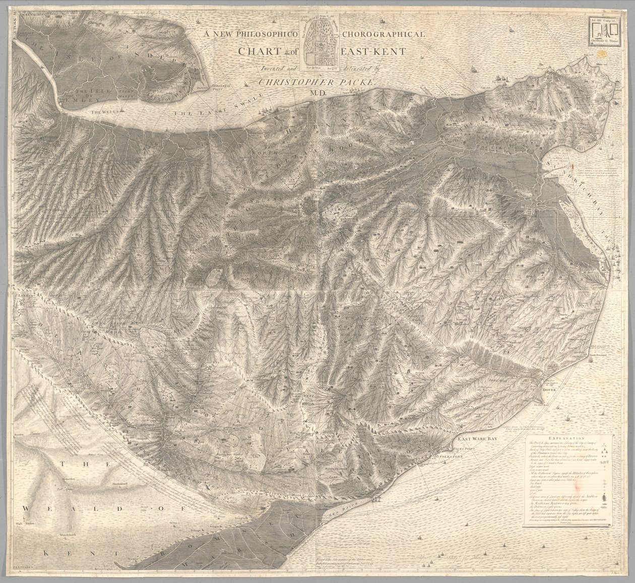 Et nyt filosofisk korografisk diagram over East-Kent af Christopher Packe