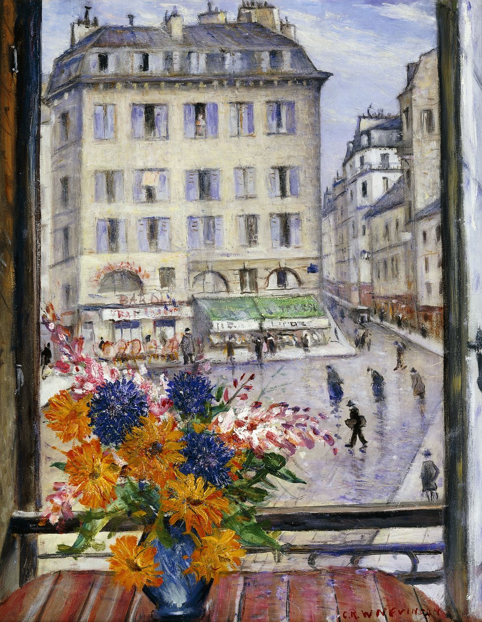 Efterårsbuket; Udsigt fra et Paris-vindue, af Christopher Richard Wynne Nevinson