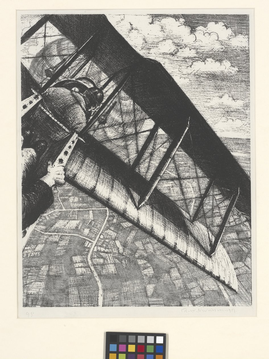 Bygning af fly: Banking ved 4.000 fod (litografi) af Christopher Richard Wynne Nevinson