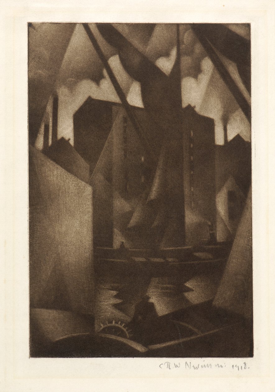 Dokker, 1918 af Christopher Richard Wynne Nevinson