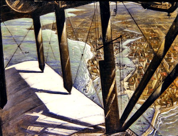 Fra et Paris-fly (olie på lærred) af Christopher Richard Wynne Nevinson