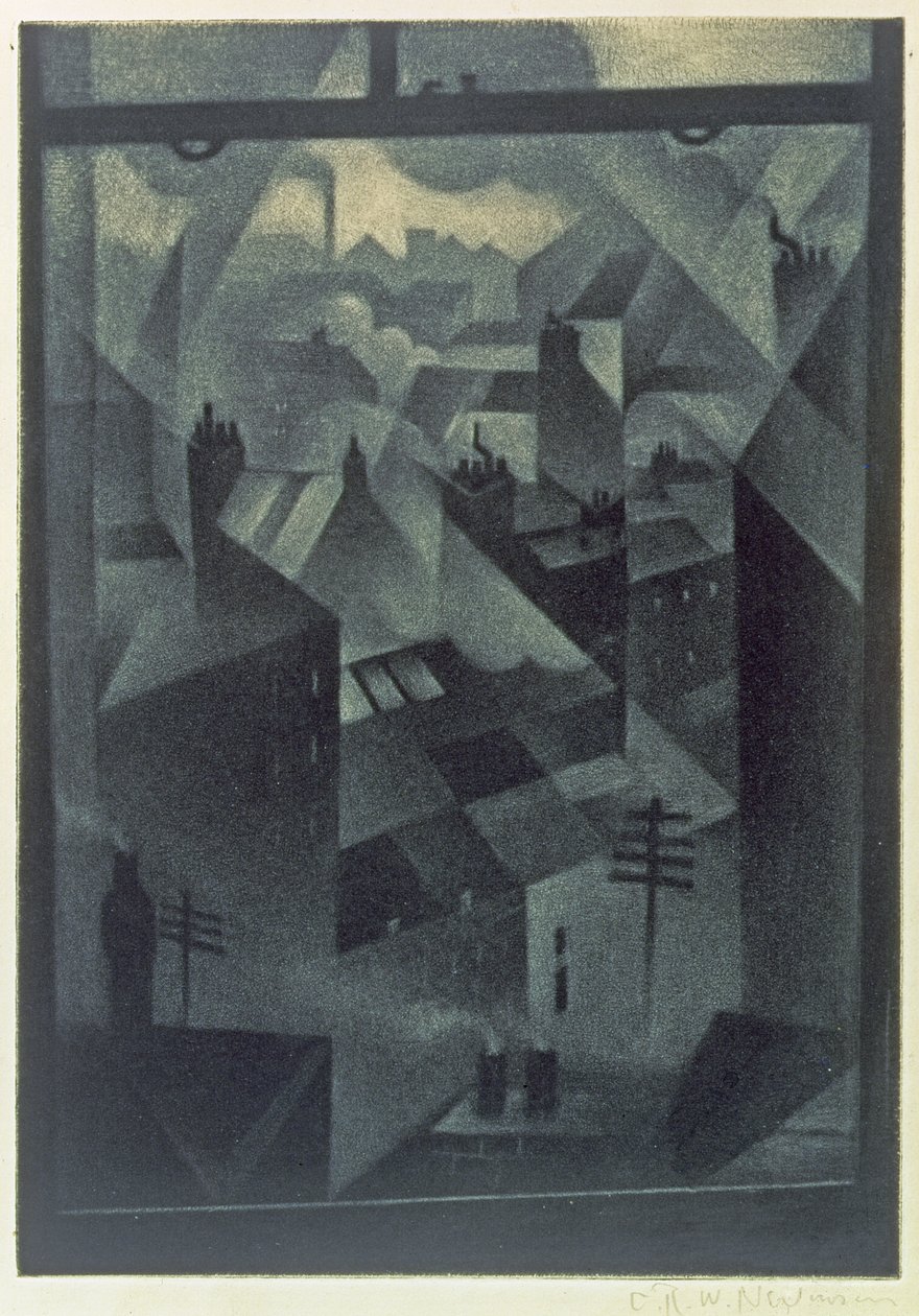 Fra et kontorvindue, 1918 (mezzotint) af Christopher Richard Wynne Nevinson
