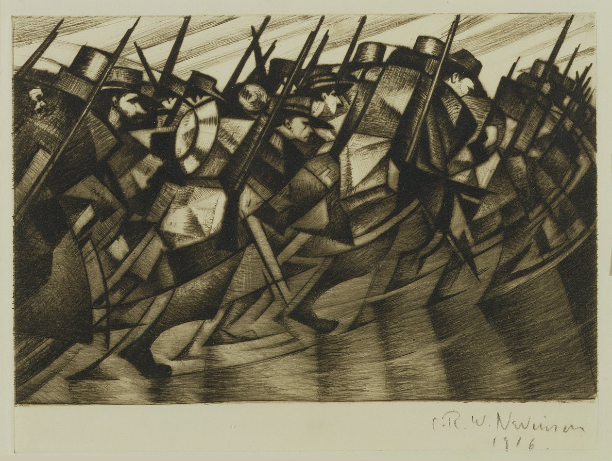 Vender tilbage til skyttegravene, 1916 af Christopher Richard Wynne Nevinson