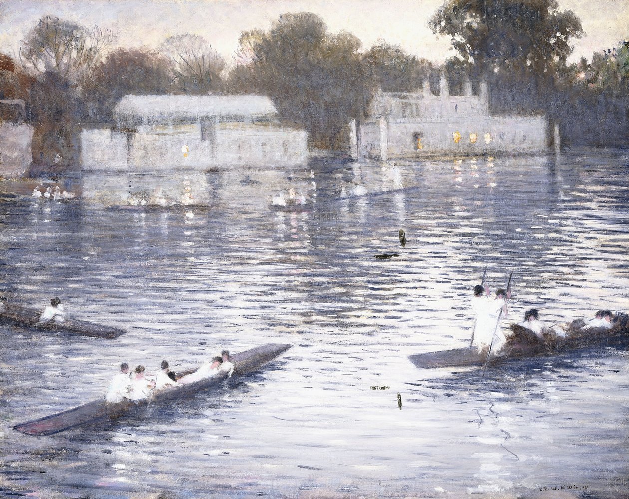 Søndag aften, Punts på Themsen i Henley, 1924 af Christopher Richard Wynne Nevinson