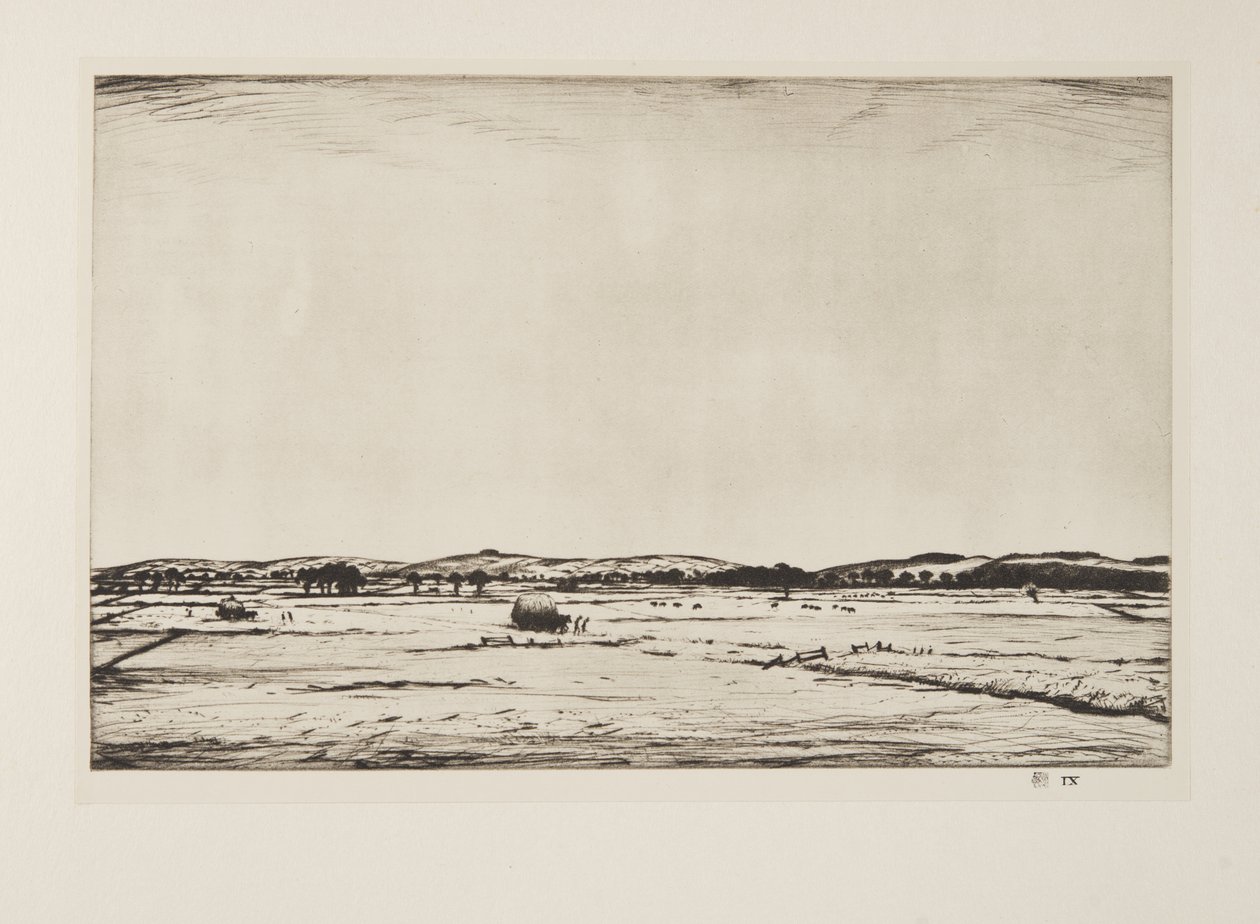 Sussex Downs, pub.1926 (radering) af Christopher Richard Wynne Nevinson
