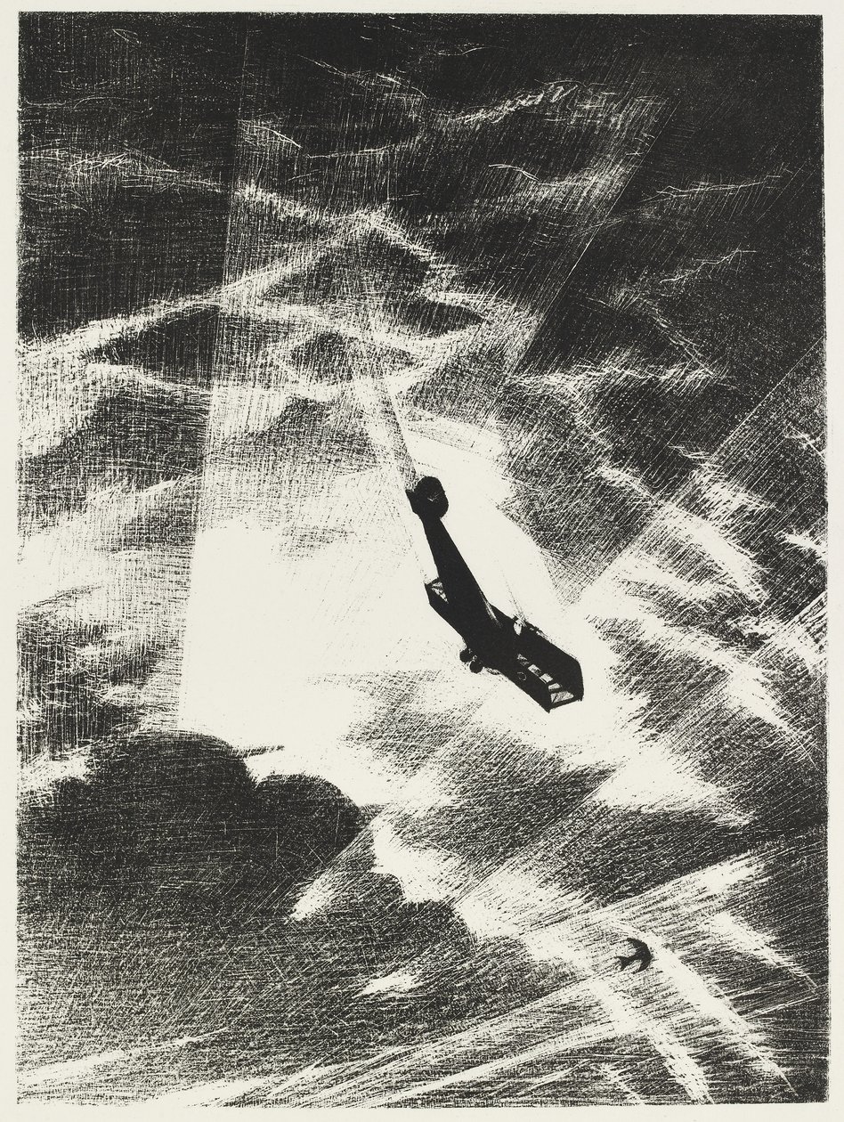 Svinger ned på en Taube, 1917 af Christopher Richard Wynne Nevinson